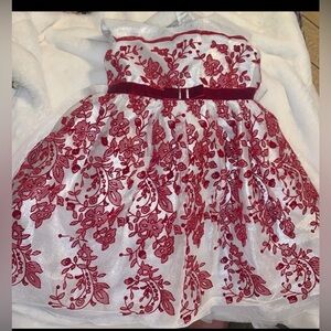 Jona Michelle Red and White Floral Dress